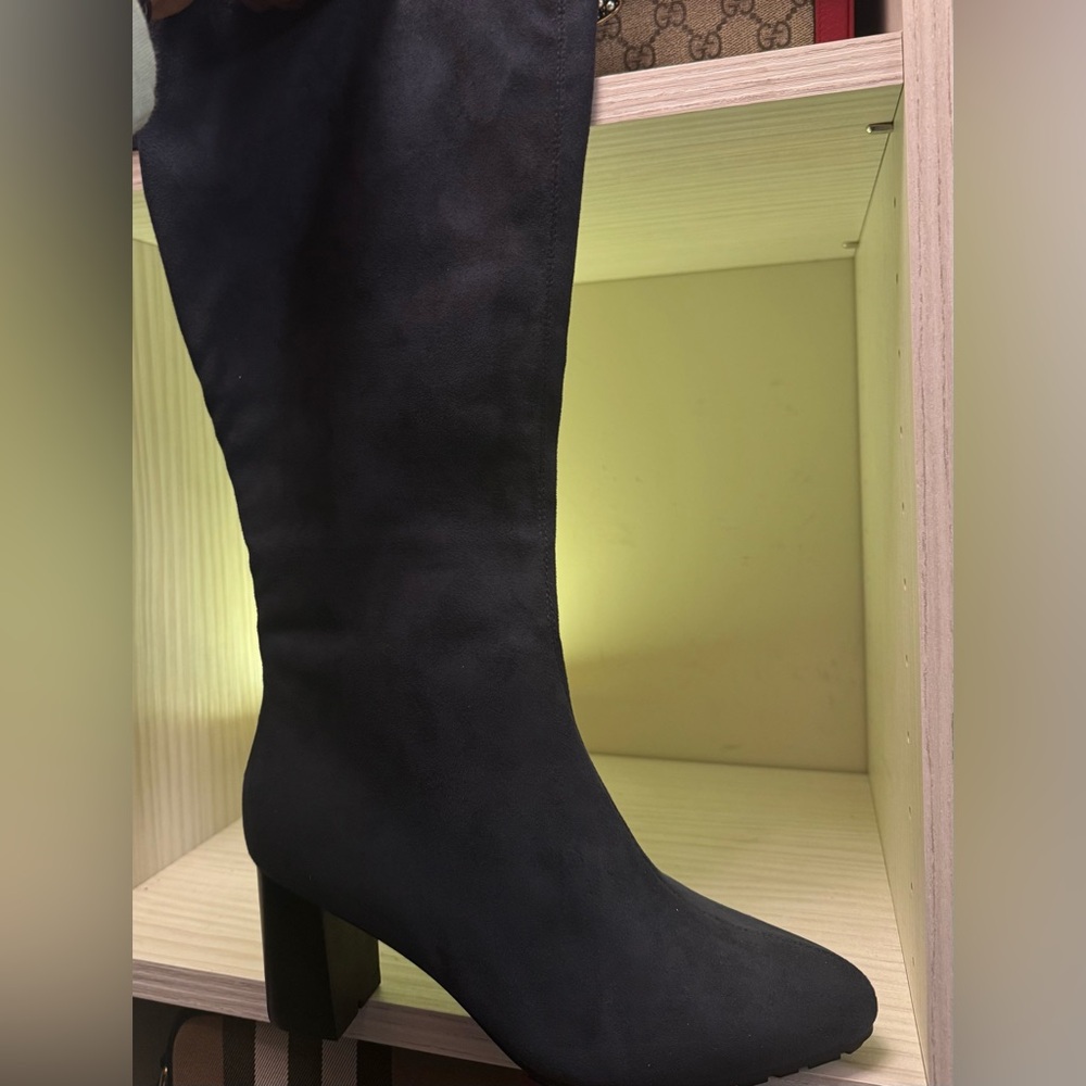 AEROSOLES Navy Tall Boots - Wide calf and wide width